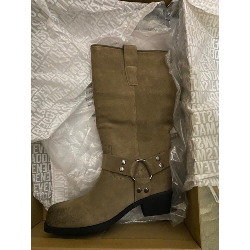 Steve Madden Womens Square Toe Ruskin Tall Engineer Booties Brown Size 6.5M NIB - Picture 6 of 6